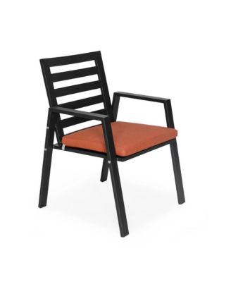 Chelsea Outdoor Dining Armchair - Modern Patio Chair with Aluminum Frame, Weather Resistant UV-Protected Cushions Olefin Fabric.