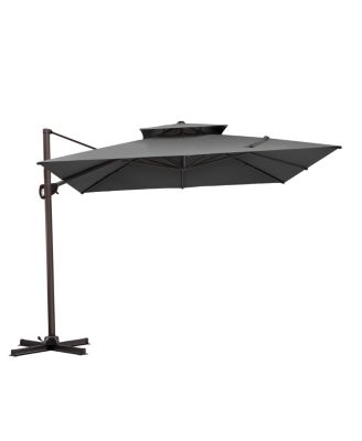 Outdoor Patio Double Top 11x11Feet Square Aluminum Cantilever Umbrella