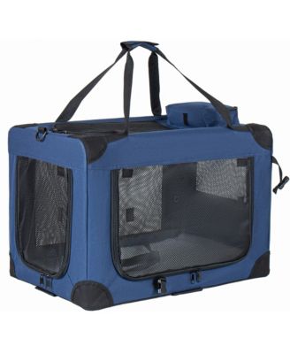 Zeus and Ruta 32 Inch Soft Cat Crate with 3 Doors Portable Folding Carrier and Fleece Mat for Travel