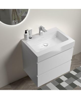 24" Wall Mounted Bathroom Vanity with Sink, Modern Large Storage Floating Bathroom Vanity without Faucet, Pre-assembled