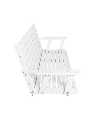 3-Seater 5FT Extra Large Wooden Porch Swing, Ergonomic Seat, Bench Swing Heavy Duty 880 LBS, for Outdoor Patio Garden Yard