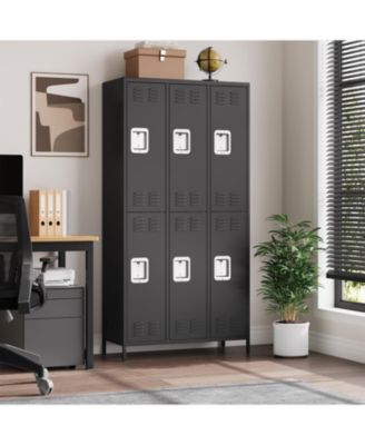 6 Doors Employee Lockers for Office,   Lockable Employees Metal Locker With Door, Industrial Storage Lockers for Home