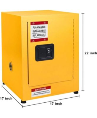 Flammable Cabinet, Safety Cabinet 17" x 17" x 22", Fireproof, Leakproof, Hazardous Storage Cabinet for Industry, Company and Home
