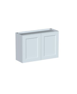 Double Door Short Wall Cabinet with Shelves, Ready to Assemble Kitchen Cabinet with Solid Wood Frame, Soft-Close Slides and Hinge