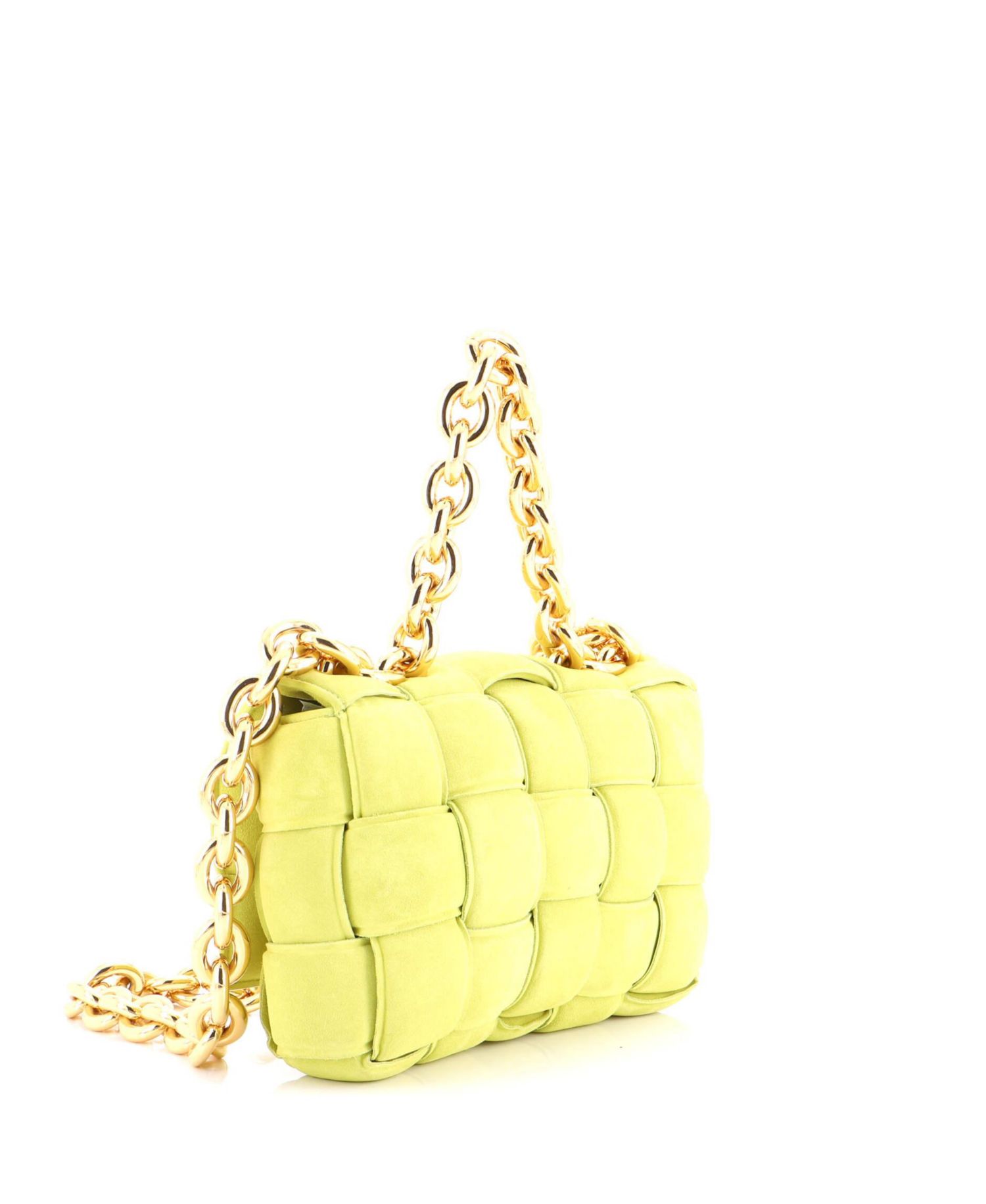 Cassette Chain Crossbody Bag Padded Maxi Intrecciato Suede