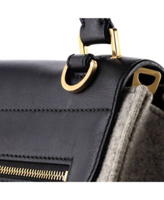 Medium Trapeze Bag Leather and Felt