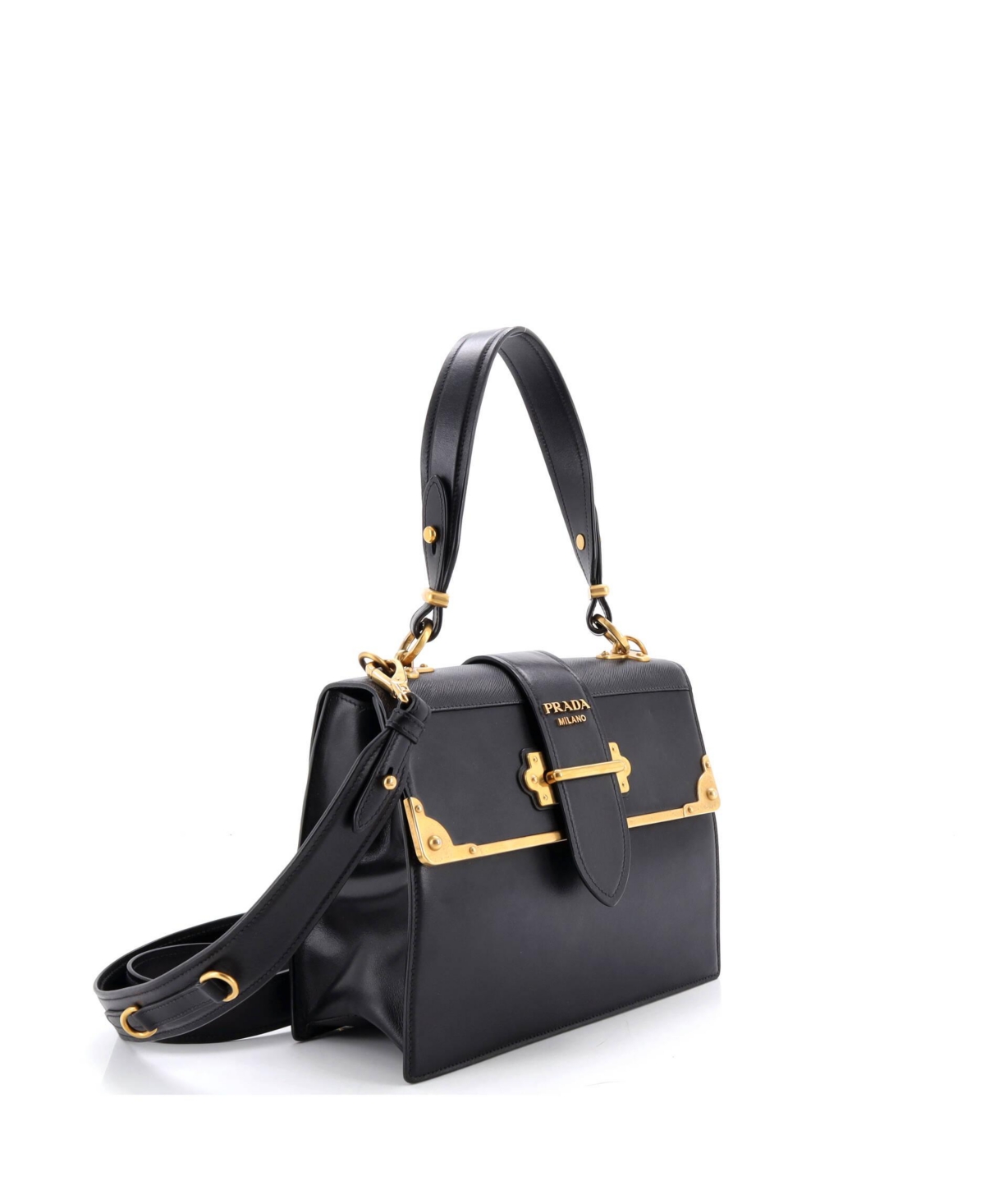 Pre-Owned Prada Medium Cahier Convertible Shoulder Bag City Calf and Saffiano