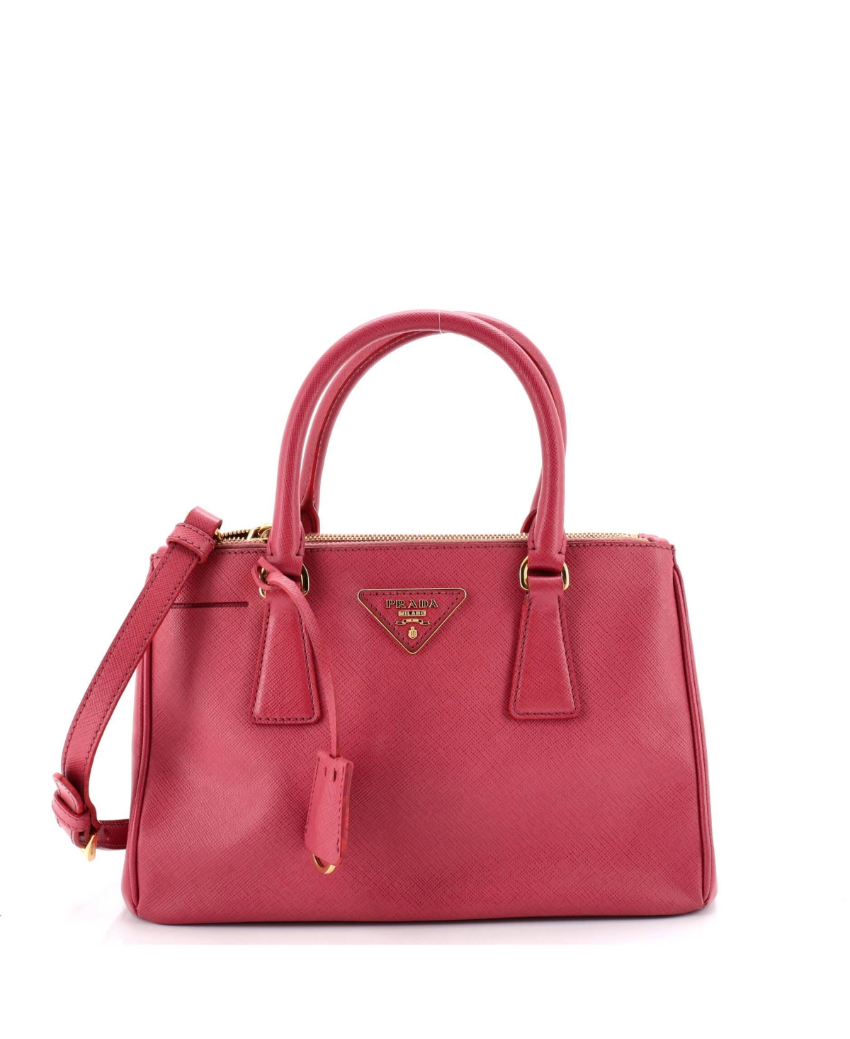 Pre-Owned Prada Small Galleria Double Zip Tote Saffiano Leather