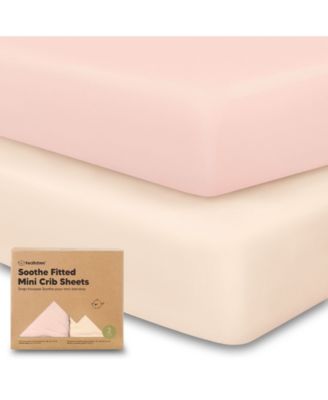 Mini Crib Sheets for Baby Girls, Boys, 2-Pack Soothe Pack and Play Sheets Fitted, Pack N Play Mattress Sheet