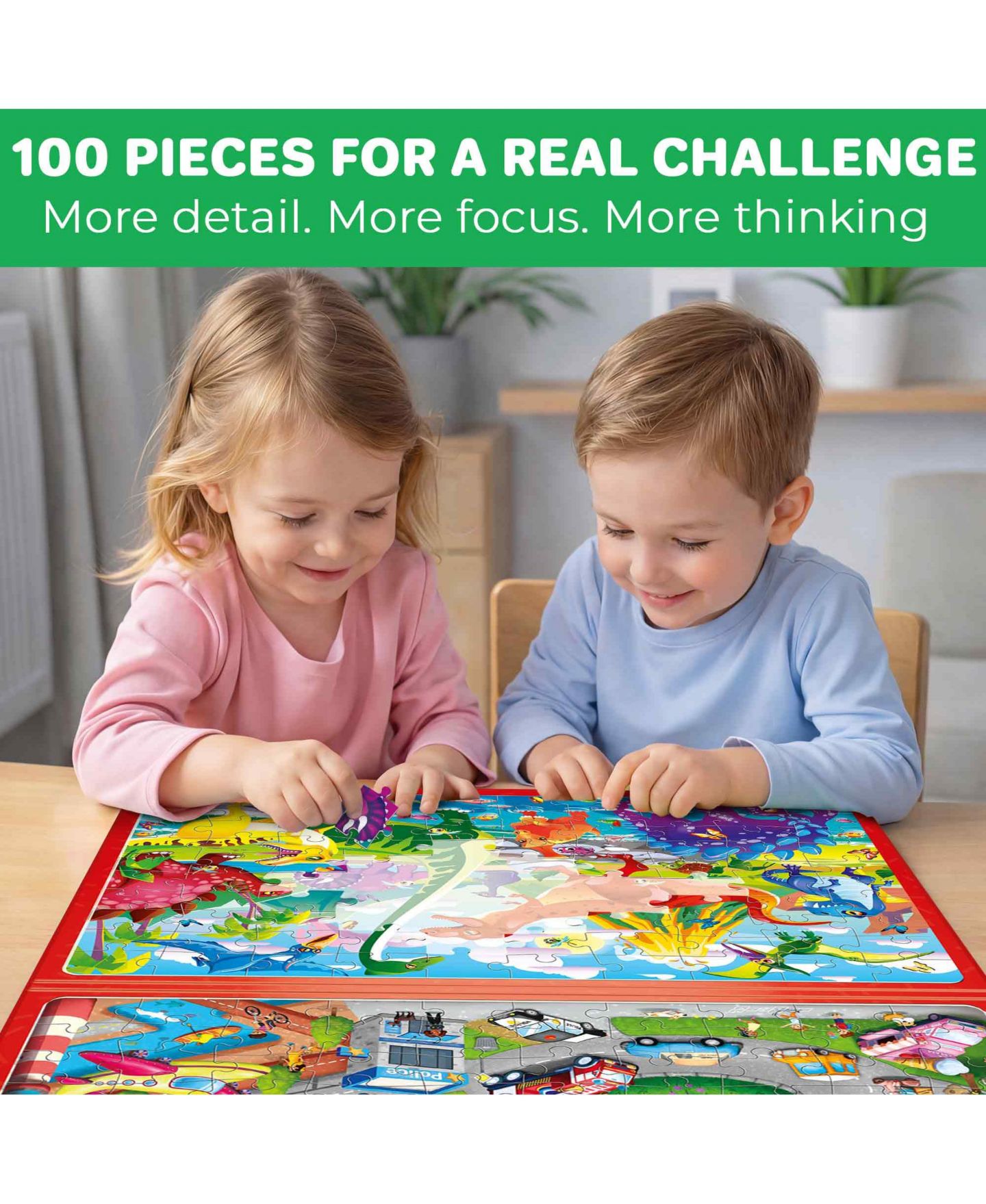 Детский пазл Quokka Magnetic Puzzles for Kids Ages 4-6 - 100 PCS Magnetic Puzzle Book for Toddlers 3-5, цвет: Dino — фото 4