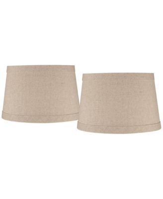 Collection Set of 2 Hardback Drum Lamp Shades Small 10" Top x 12" Bottom x 8" High Spider with Replacement Harp and Finial Fitting