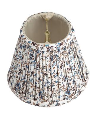 Nelle 3 1/2" Top x 6" Bottom x 5" High x 5" Slant Print Lamp Shade Replacement Set of 6 Cream Floral Clip On Candelabra