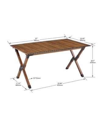 1-piece Folding Outdoor Table,Lightweight Aluminum Roll-up Rectangular Table