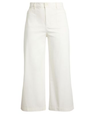 Plus Size Stretch Chino Wide-Leg Cropped Pants