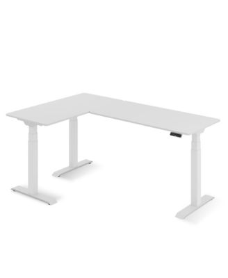 76"W L-Shaped Electric Height Adjustable Standing Desk