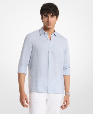 Men's Linen Classic-Fit Long-Sleeve Button Up Shirt