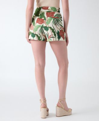 Women's Kirsten Belted High-Rise Linen Shorts