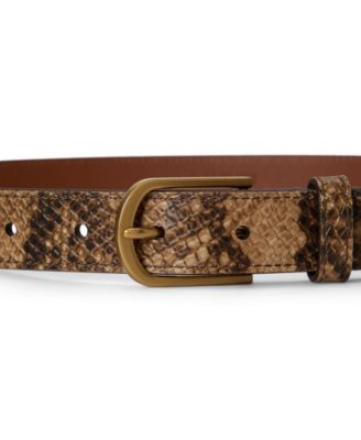 Lauren Ralph Lauren Python-Embossed Leather Belt NWT Vintage Lauren Ralph Lauren Embossed Leather Belt Snakeskin  main image 4