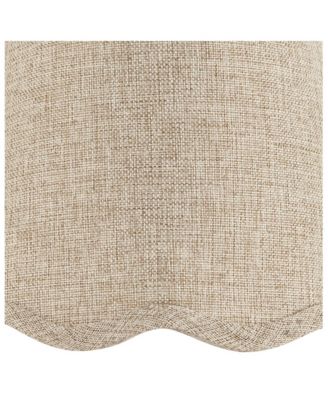 Set of 2 Scalloped Empire Lamp Shades Fawn Small 4" Top x 6" Bottom x 5.5" High Candle Clip Harp and Finial Fitting