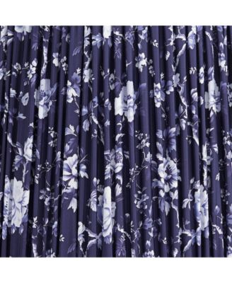 Sally 13" Top x 15" Bottom x 12" High x 12" Slant Print Lamp Shade Replacement Pleated Floral Spider Harp