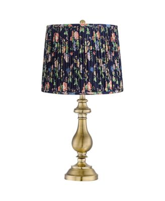 Fairlee 26" High Candlestick Traditional Table Lamp Antique Brass Finish Metal Shade Living Room