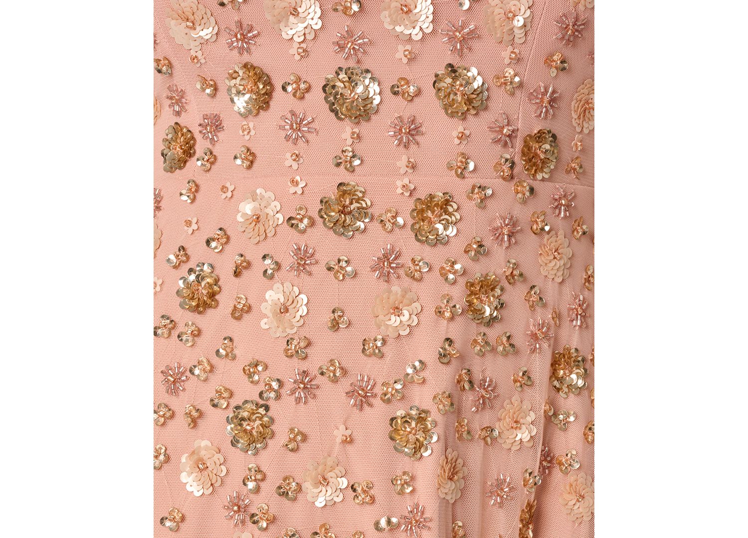 Women's Beaded Mesh Knee-Length Dress