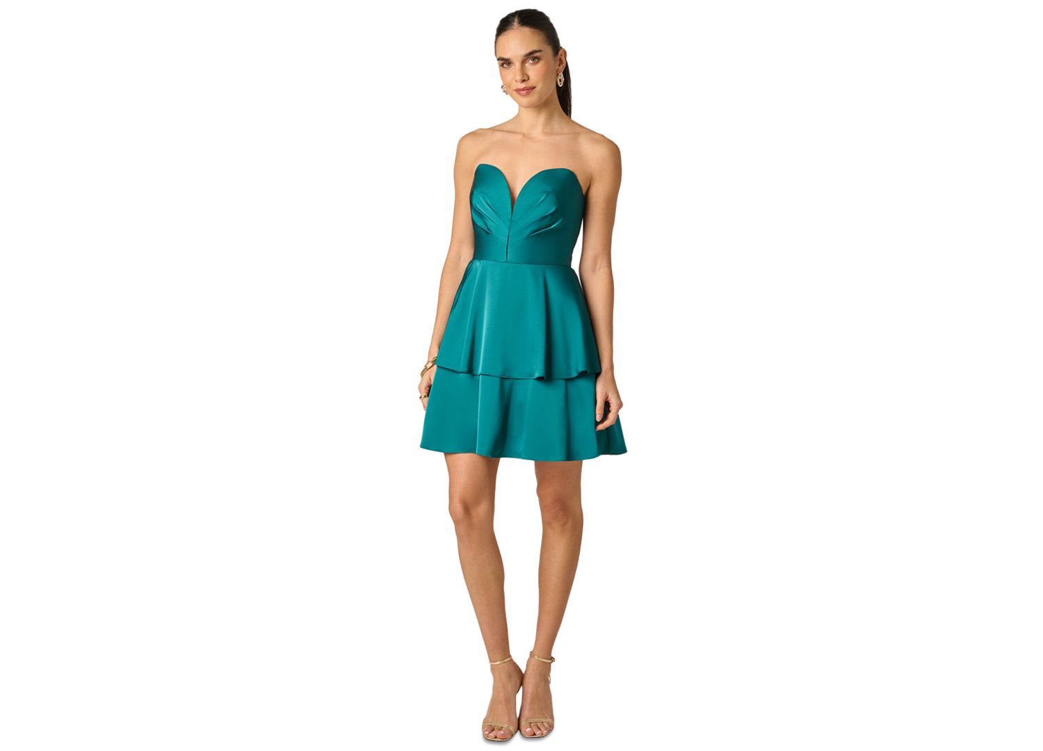 Women's Sweetheart Satin Mini Dress