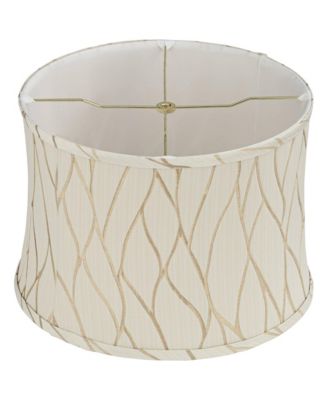 Kinmen Slant Print Lamp Shade Cream Drum Softback Washer Harp Finial