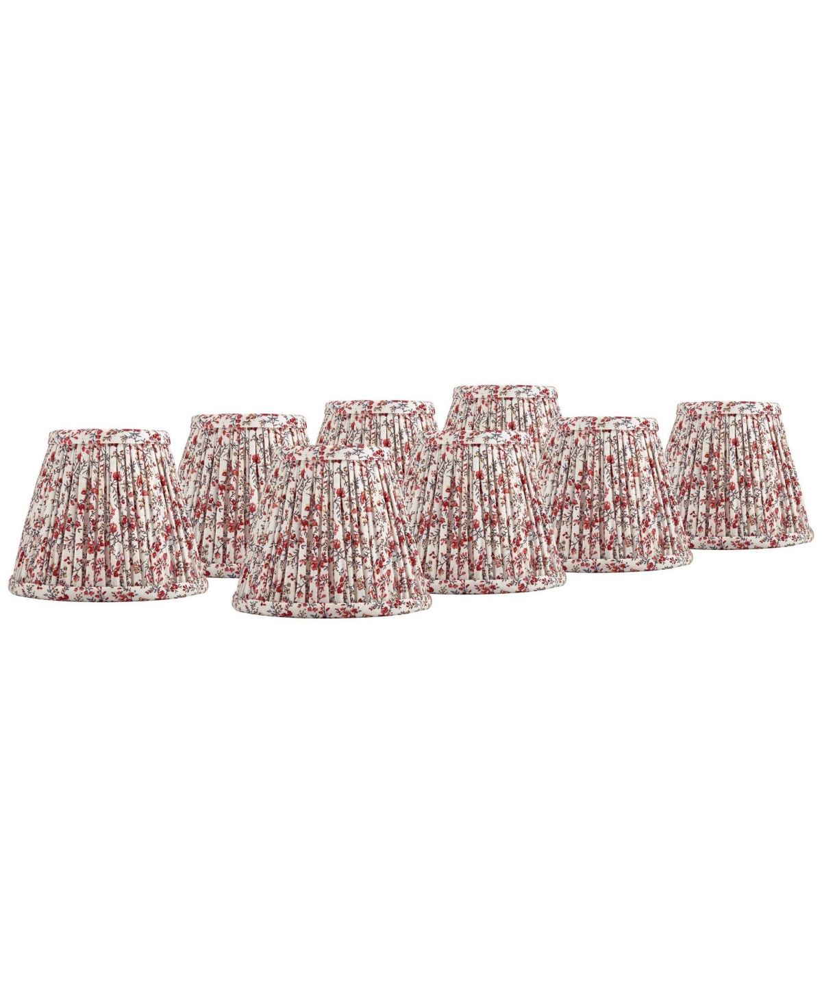 Springcrest Nelle 3 1 2 Top x 6 Bottom x 5 High x 5 Slant Print Lamp Shade Replacement Set of 8 Floral Clip On Candelabra