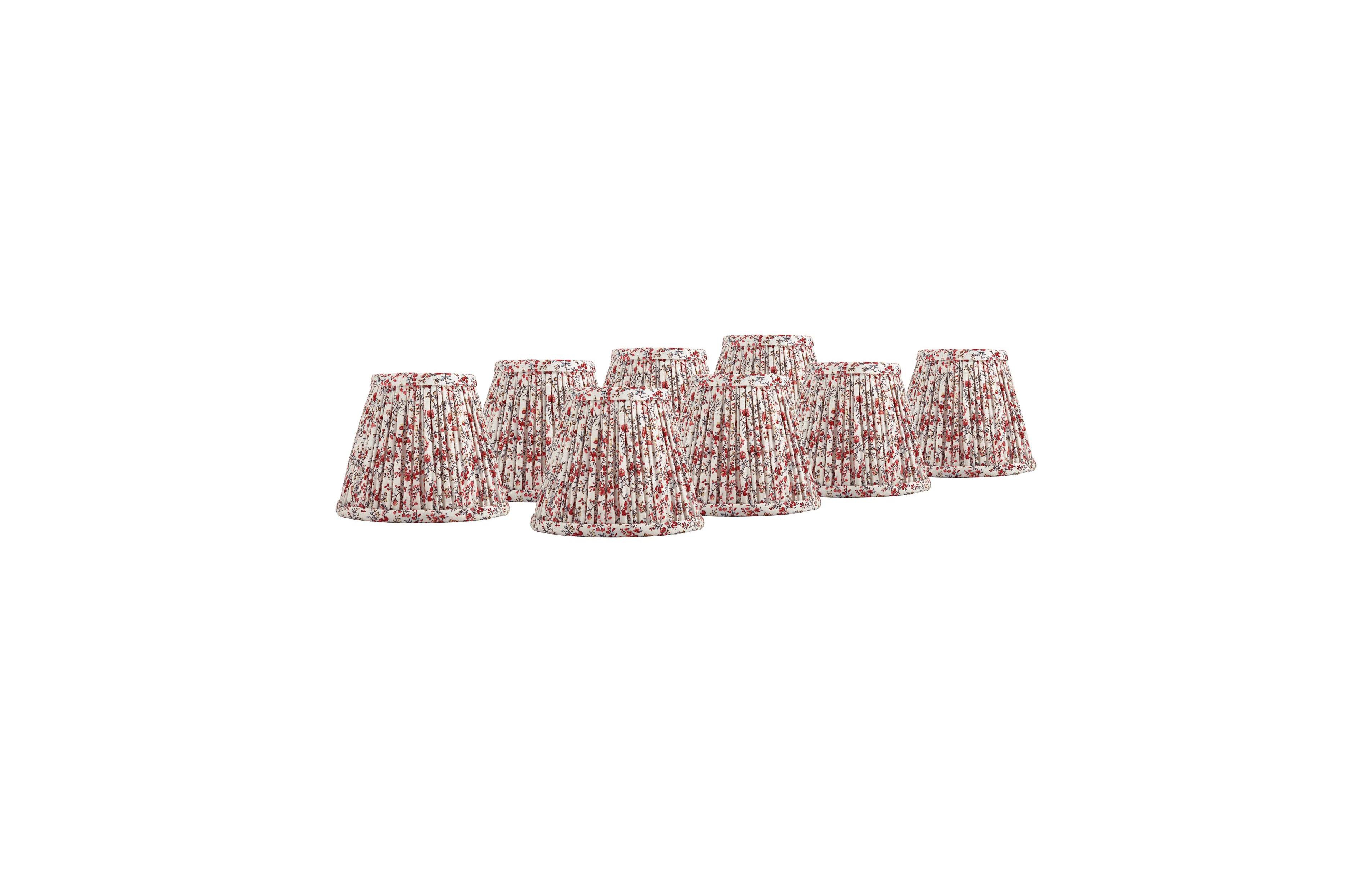 Springcrest Nelle 3 1 2 Top x 6 Bottom x 5 High x 5 Slant Print Lamp Shade Replacement Set of 8 Floral Clip On Candelabra
