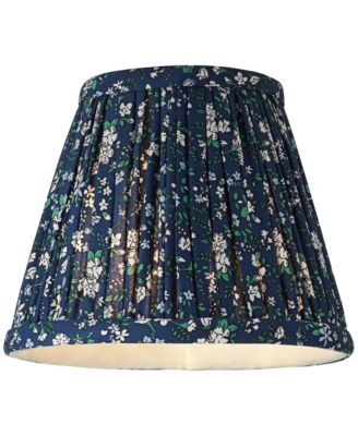3 1/2" Slant Print Lamp Shade Replacement Set of 6 Navy Blue Floral Clip On Candelabra