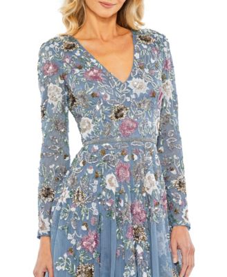 chinese dress ladies Dresses: Polo Mini Long Sleeve Pleat Dress - Grey main image 0