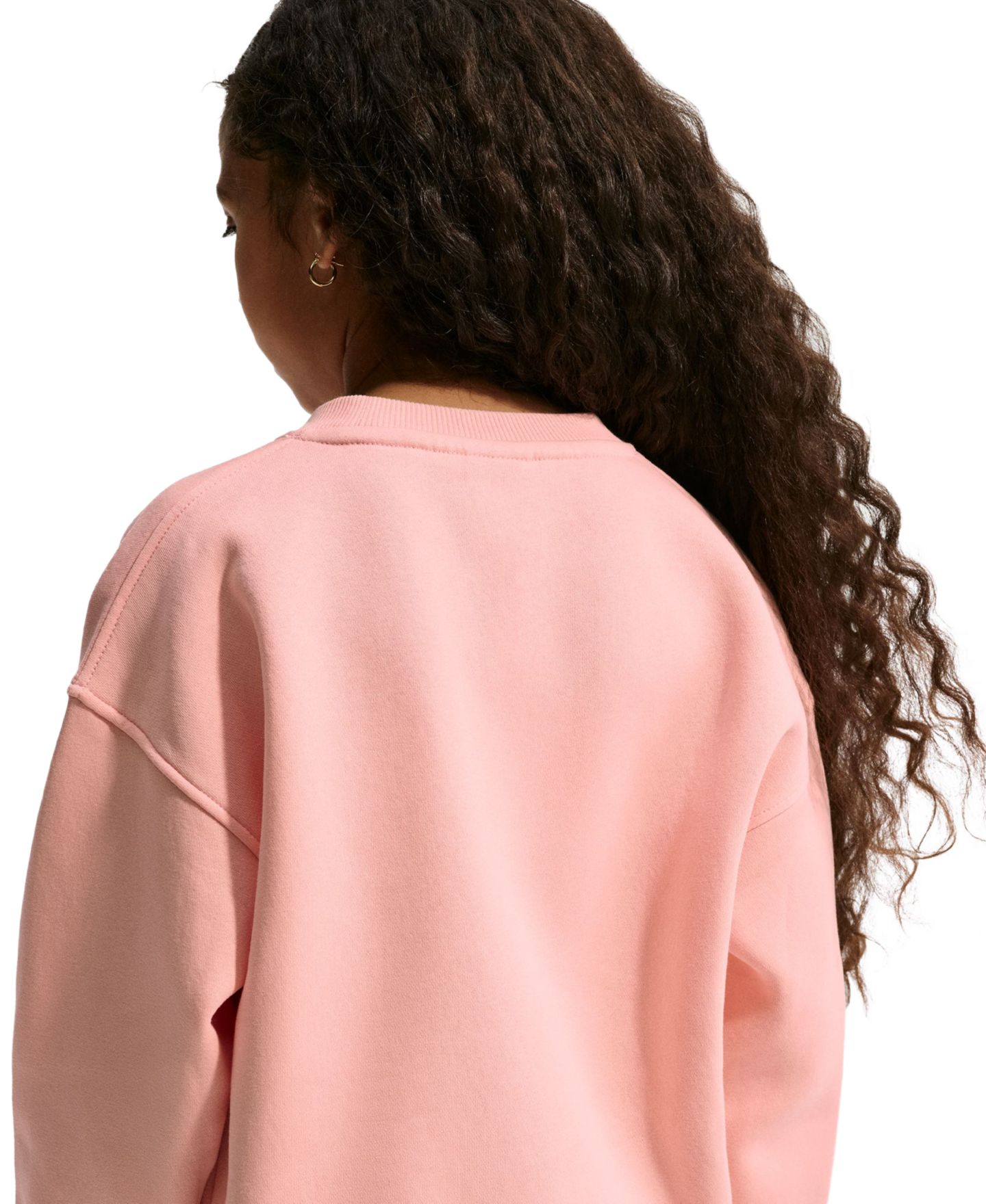 Свитшот Nike Sportswear Club Fleece Oversized-Fit Sweatshirt для девочек, цвет: Оранжевый / Белый — фото 4