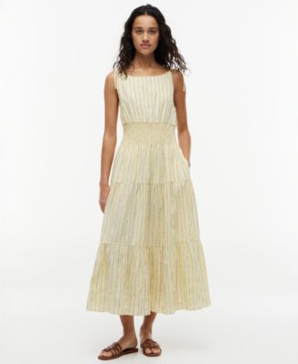 Women's Smocked Tie-Detail Sleeveless Midi Dress