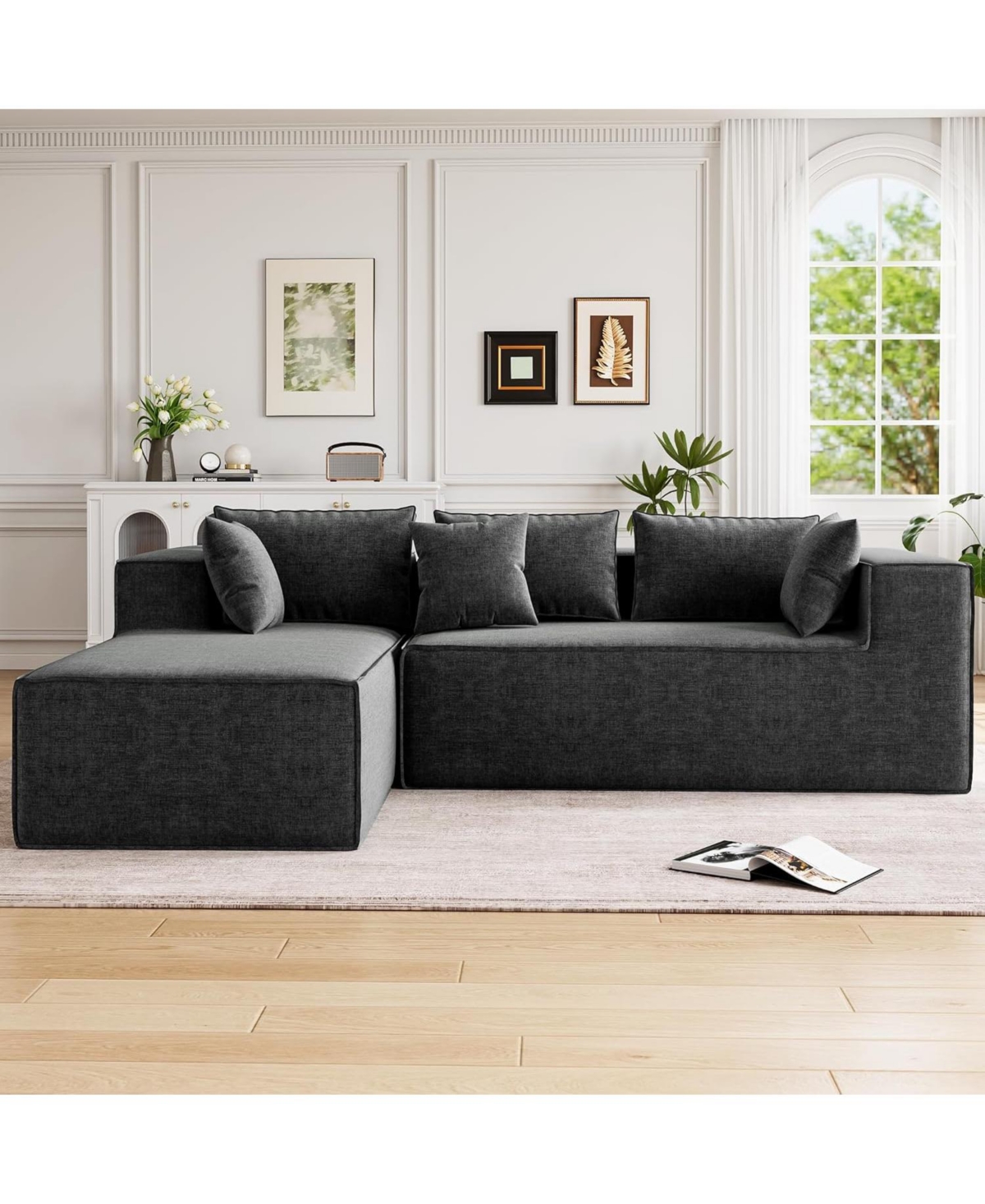 gaomon Modular Sectional Couches for Living Room, Cloud Couch with Deep Seat, 106.7 L-Shape Sofa