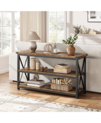 Wooden Fluted Long Console Table