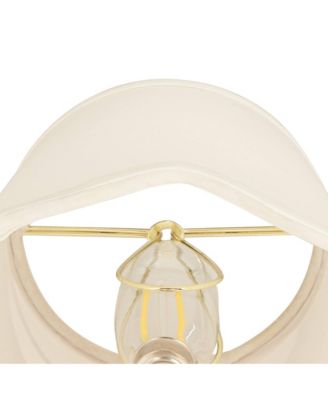 Set of 2 Scalloped Empire Lamp Shades Small 4" Top x 6" Bottom x 5.5" High Candle Clip Harp and Finial Fitting