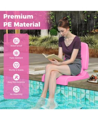 Foldable Pool Chair with Built-in Handle and Backrest Support