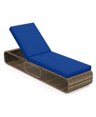 7-Position PE Rattan Outdoor Chaise Lounge with Removable Cushion