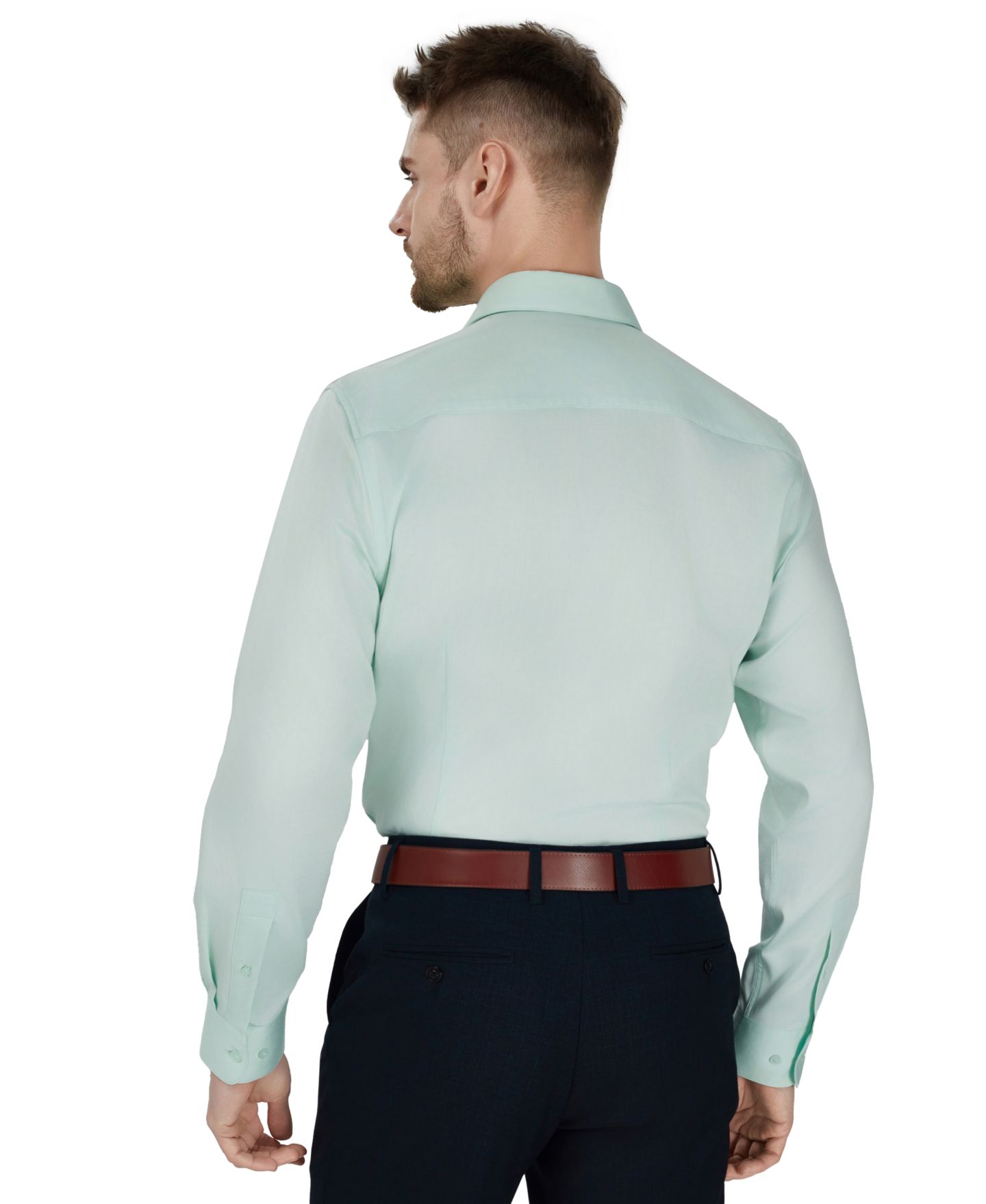 Мужская рубашка Bar III Sateen Slim-Fit Dress Shirt, цвет: Аквамариновый — фото 3