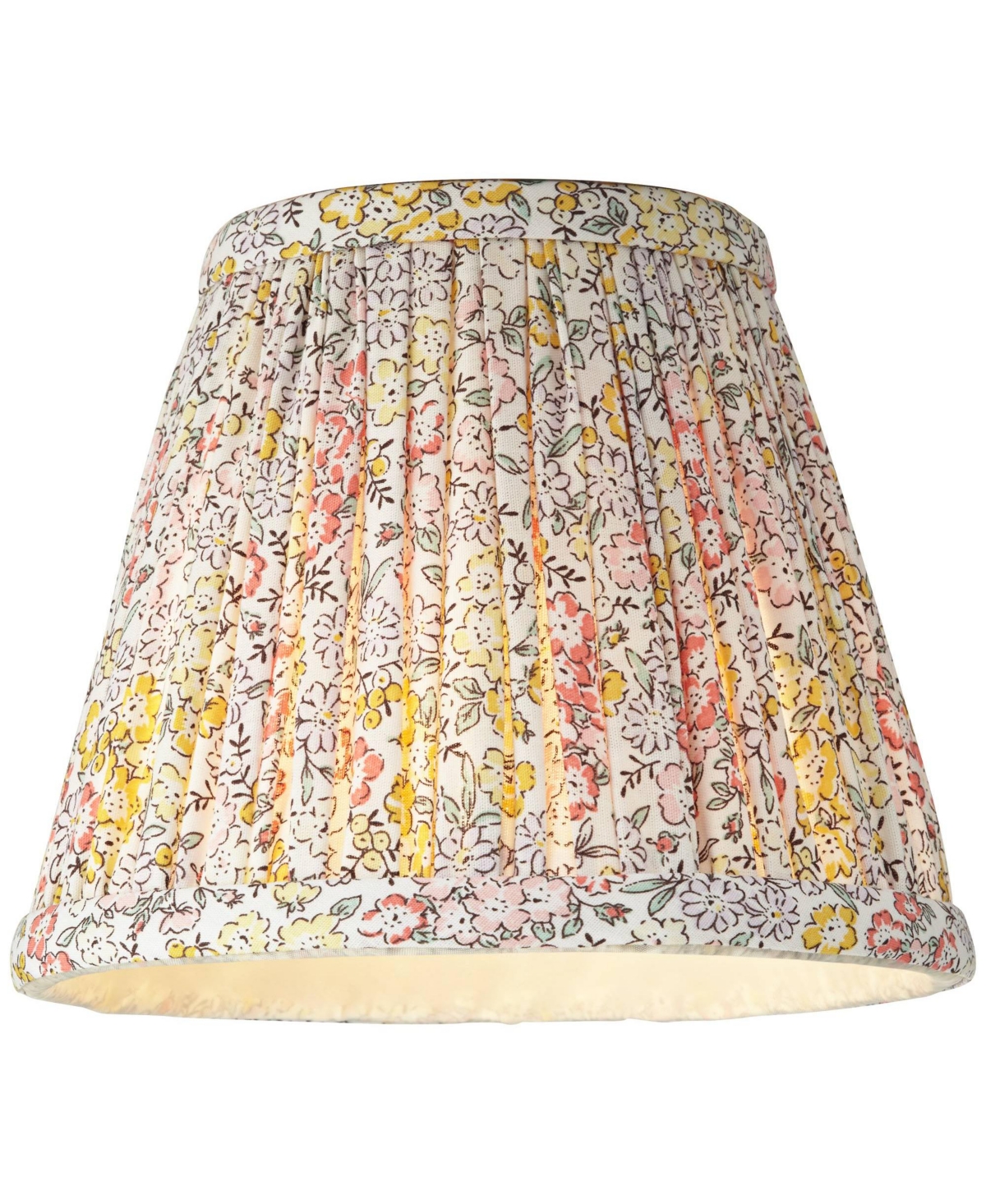Springcrest Nelle 3 1/2" Top x 6" Bottom x 5" High x 5" Slant Print Lamp Shade Replacement Set of 6 Peach Pleated Clip On Candelabra