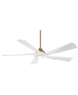 60" Possini Euro Eloquent Brass LED Ceiling Fan with 18" Rod