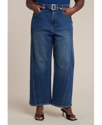 Women's Belted Straight Leg Jean