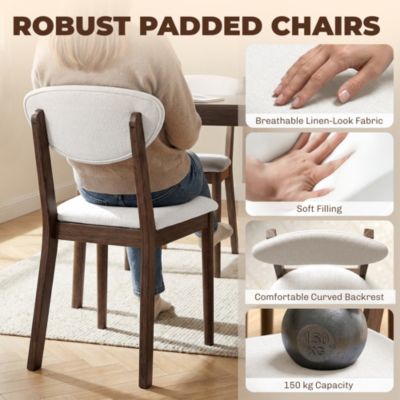 Dining Table Set for 4, Mid-Century Modern Kitchen Table and Chairs