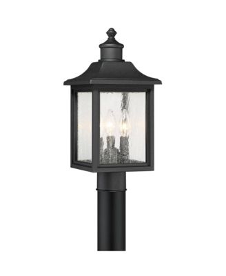Moray Bay Rustic Mission Outdoor Post Light 17" Clear Seedy Glass for Exterior Barn Deck House Porch Yard Patio Home Outside