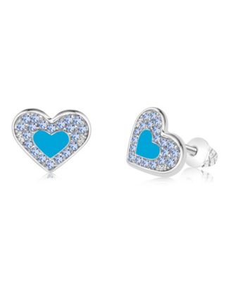 Girls Heart Hypoallergenic Earrings with Surgical Titanium Screwbacks