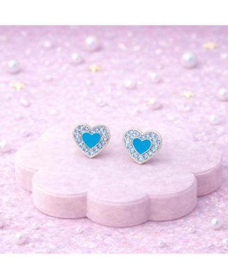 Girls Heart Hypoallergenic Earrings with Surgical Titanium Screwbacks