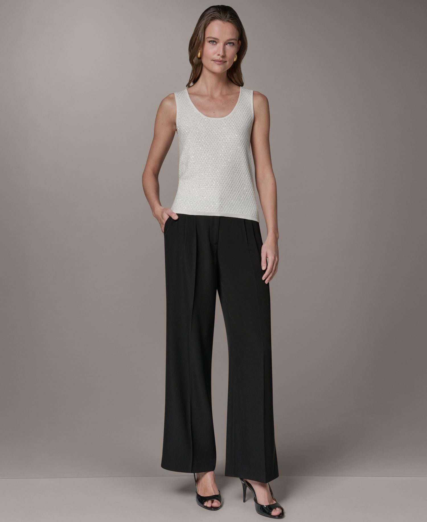 Women's Scoop Neck Sequin Cami Top