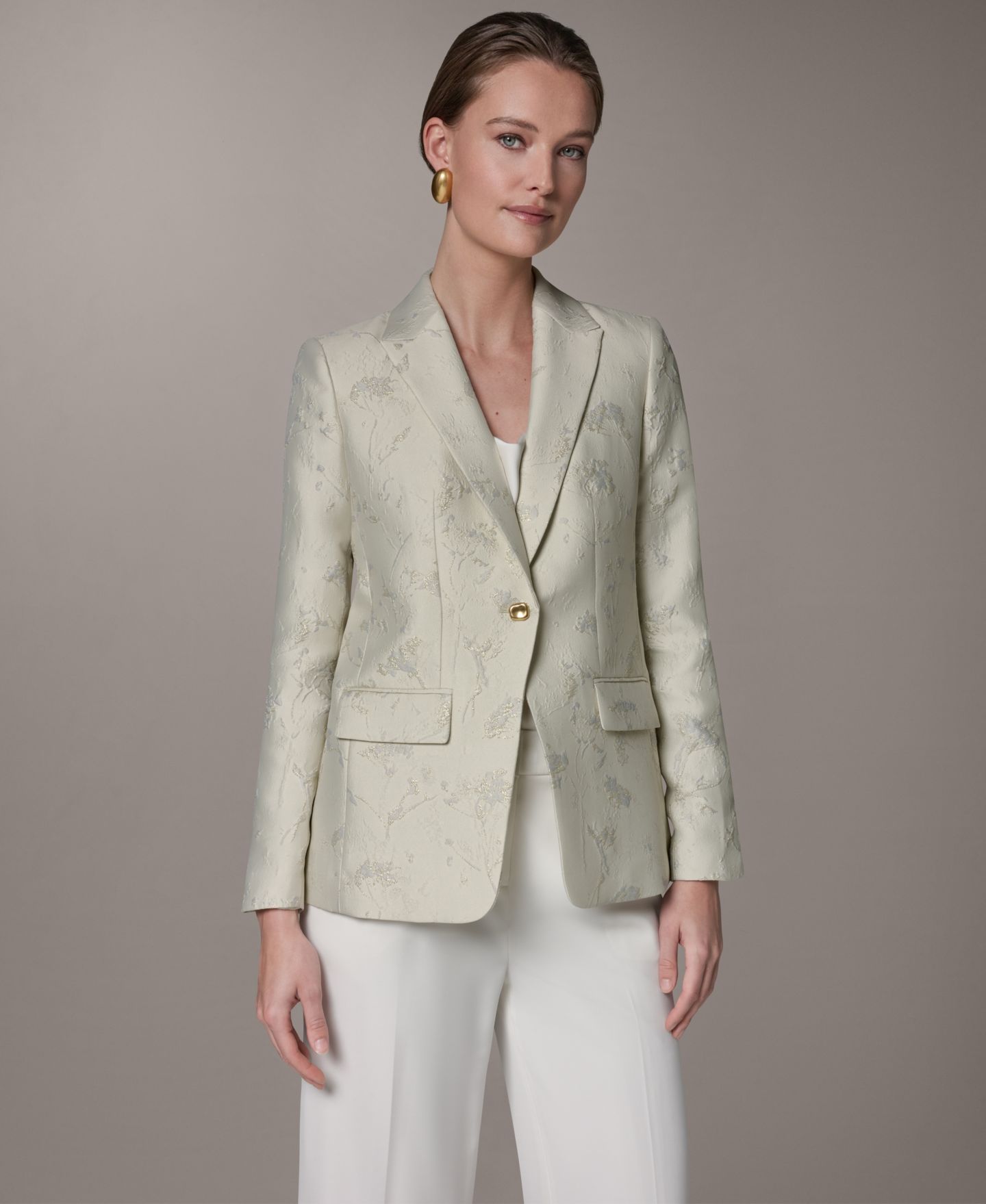 Женский пиджак Donna Karan New York Peak Lapel Blazer, цвет: Lt Butterc — фото 1