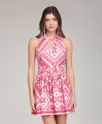 Women's Sleeveless Tie Detail Mini Dress